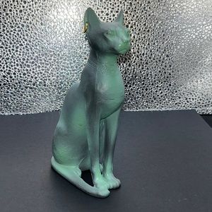 Discoveries Egyptian Imports Patina Bastet Cat Statue - Made in Egypt - 5" Tall